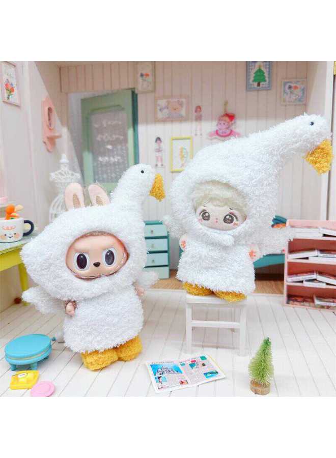 Labu Clothes 10cm 15cm Baby Clothes Cotton Doll Big White Goose Jumpsuit Suit Doll Doll Dress Up-Specifications:10cm-Color:Velvet Series Green-eyed Boy Three-piece Set - Image 3