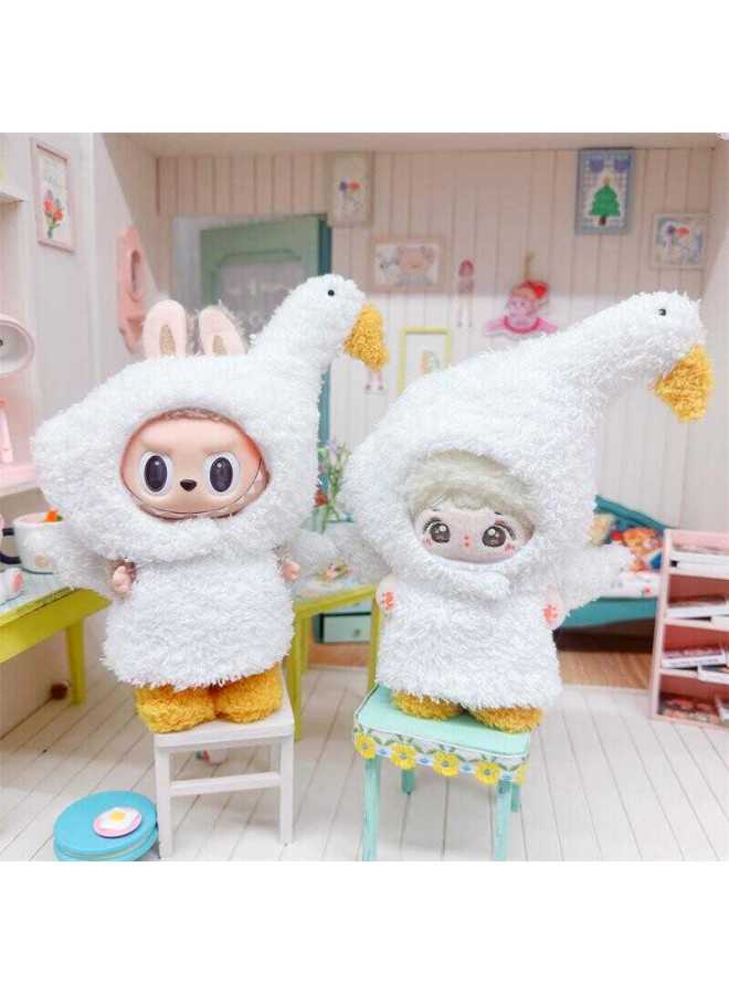 Labu Clothes 10cm 15cm Baby Clothes Cotton Doll Big White Goose Jumpsuit Suit Doll Doll Dress Up-Specifications:10cm-Color:Velvet Series Green-eyed Boy Three-piece Set - Image 2