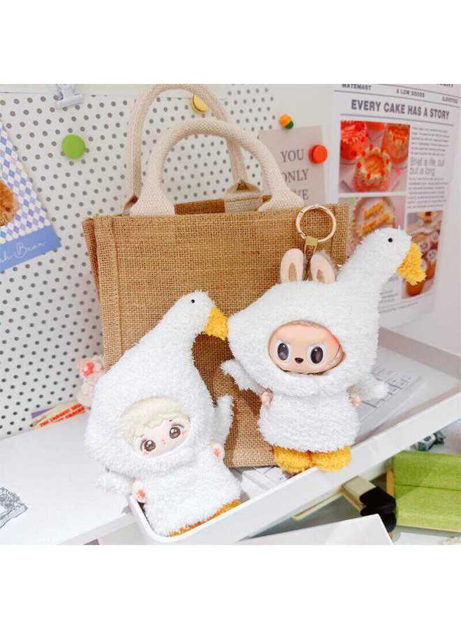 Labu Clothes 10cm 15cm Baby Clothes Cotton Doll Big White Goose Jumpsuit Suit Doll Doll Dress Up-Specifications:10cm-Color:Velvet Series Green-eyed Boy Three-piece Set - Image 4