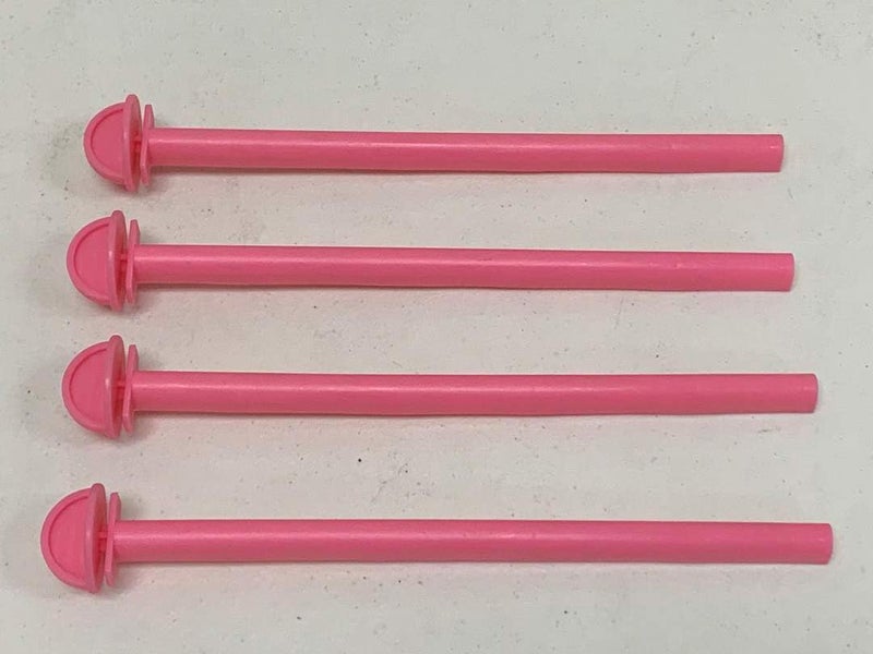 Lot of 4 Bird Cage Universal Plastic Stand Perches Holders (8-Inch, Pink)