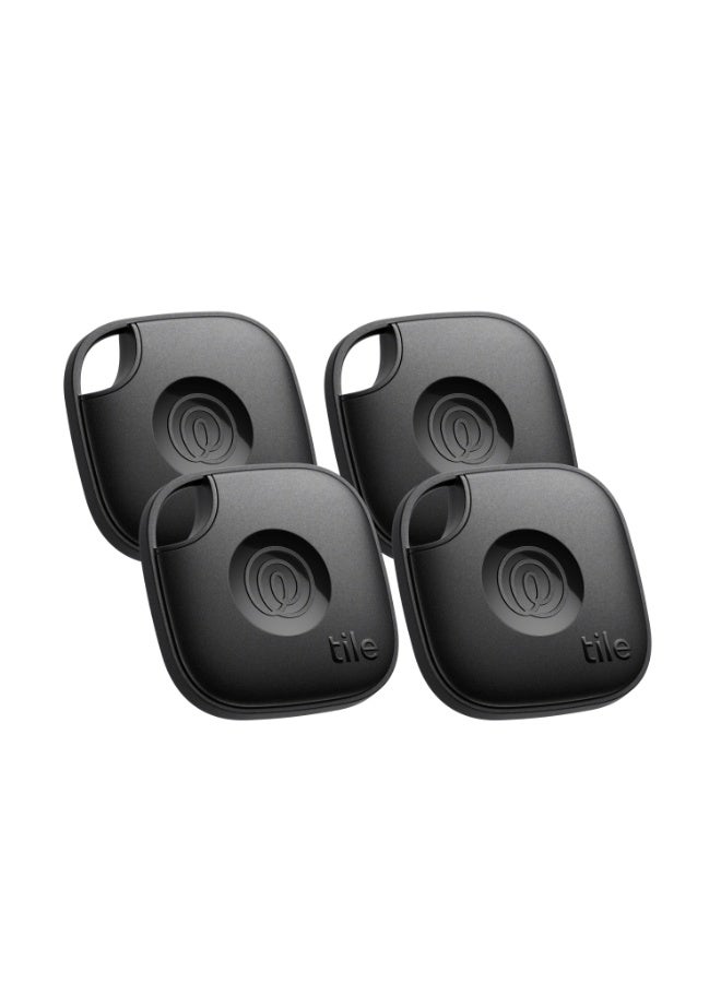 tile Mate Bluetooth Tracker, Keys Finder and Item Locator for Keys, Bags and More. Phone Finder. Both iOS and Android Compatible. 4-Pack black - Image 1