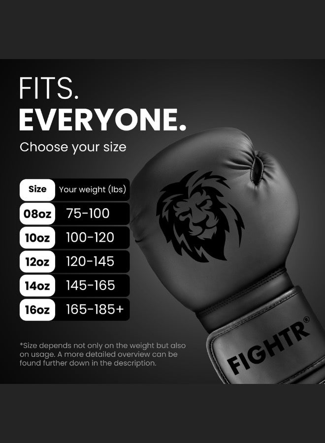 FIGHTR Premium Boxing Gloves - Ideal Stability & Impact Strength | Punching Gloves for Boxing, MMA, Muay Thai, Kickboxing & Martial Arts | Includes Carry Bag - Image 2