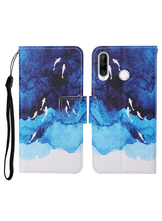 S-TOP Case For Huawei P30 lite Colored Drawing Pattern Horizontal Flip Leather Case with Holder & Card Slots & Wallet & Lanyard - Image 1