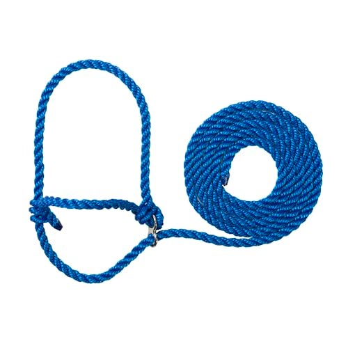 Weaver Livestock Poly Rope Breaking Cattle Halter, Adjustable, Modern Style Cow Calf Halter, Livestock Handling Equipment for Showing, Blue - Image 1