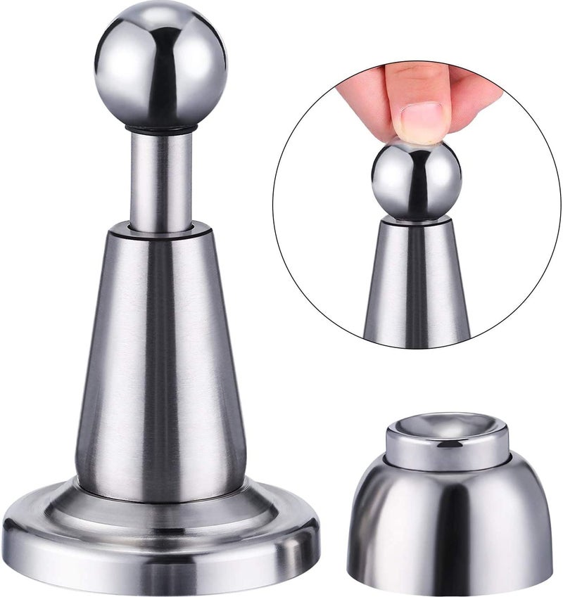 LAPO Stainless Steel 4 inch Door Magnet Stopper, Magnets to Hold Door, 360 Degree Magnet Door Catcher Door Magnet for All Door(Matt Finish) Pack of 1 - Image 1