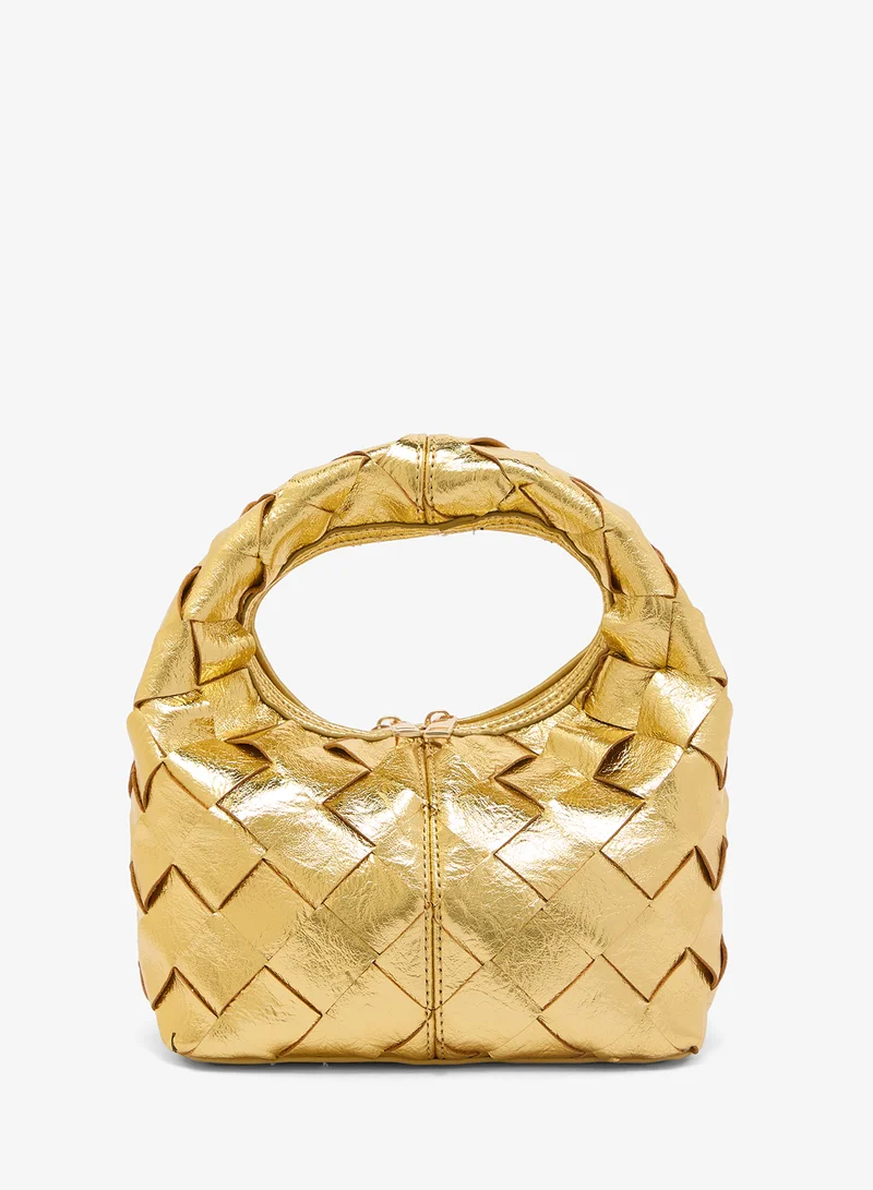 GLAMOROUS Woven Detail Grab Hobo Bag