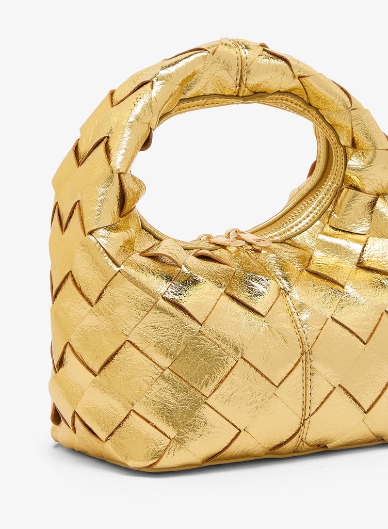 GLAMOROUS Woven Detail Grab Hobo Bag - Image 4