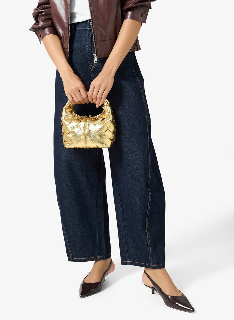 GLAMOROUS Woven Detail Grab Hobo Bag - Image 1