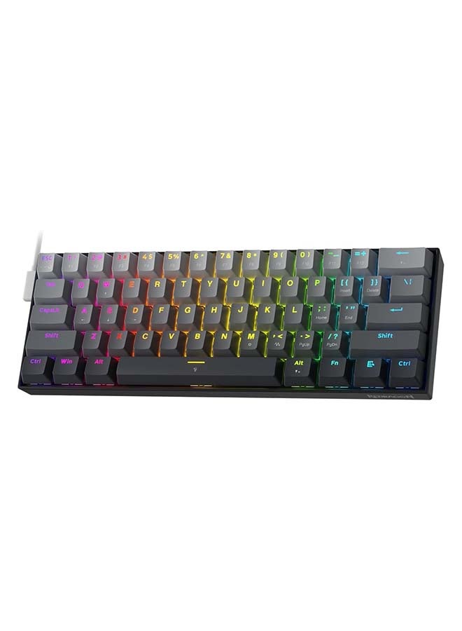Redragon K617 Magnetic Switch Gaming Keyboard 60% Compact 61 Keys, Hall Effect Rapid Trigger, Adjustable Actuation 0.3–4.0mm, 8000Hz Polling Rate, RGB Backlit, USB-C Wired, Anti-Ghosting, Windows Compatible, Black | K617GGB-RGB-M - Image 1