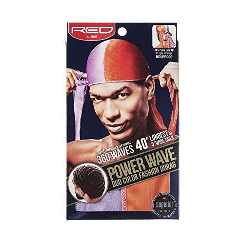 Red by Kiss Red by Kiss POWER WAVE DUO COLOR FASHION SATIN Durag Purple Orange