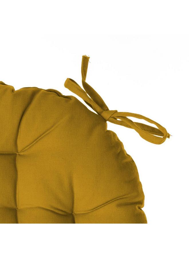 atmosphera Premium Quality Cotton Round Chair Pad Ochre 38 x 38cm 131649R - Image 2