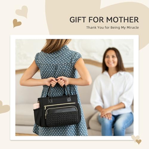 HSHRISH Lunch Box for Women Insulated Lunch Bag Women - LeakProof Lunch Tote Bag With Adjustable Shoulder Straps and Side Pockets,Reusable Womens Cooler Bag for Work Picnic Hiking Classic Black - Image 5