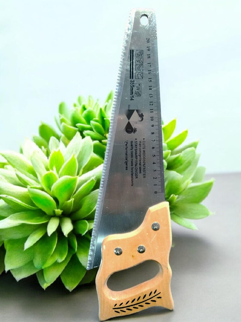 Professional Hand Wood Saw, 35cm Wooden Handle, Steel Blade, Fast Cutting for Woodworking - Image 3