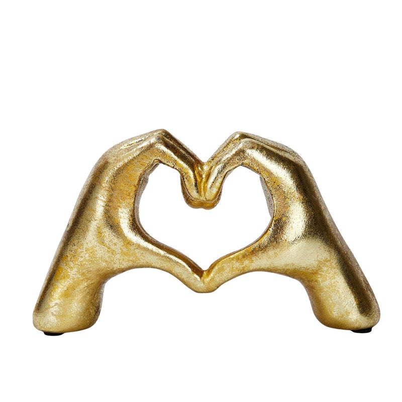 OTARTU Heart Hands Sculpture Gold Living Room D?cor  Cute Gesture Heart Shaped Decoration  Modern Love Statue Finger I Love You Hands Heart Art Sculpture Home Wedding Decoration (Gold) - Image 1