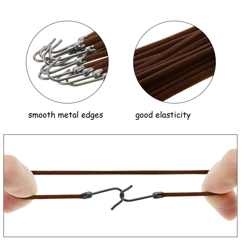Hotop 15 Pieces Elastic Hook Hair Tie Styling Ponytail Holder Hooks Cord for Long Curly Hair(Brown) - Image 3