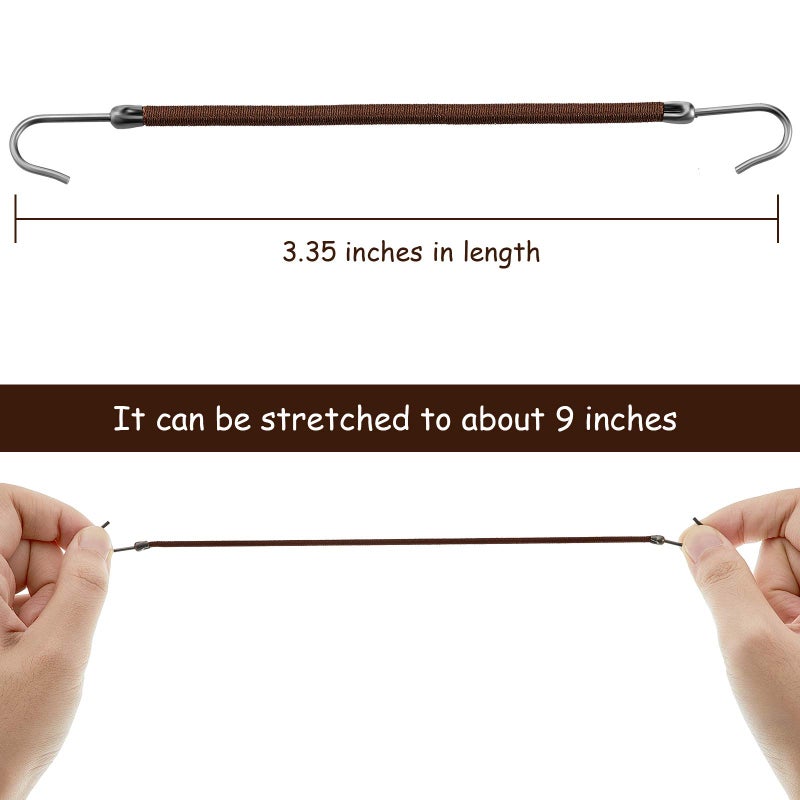 Hotop 15 Pieces Elastic Hook Hair Tie Styling Ponytail Holder Hooks Cord for Long Curly Hair(Brown) - Image 2