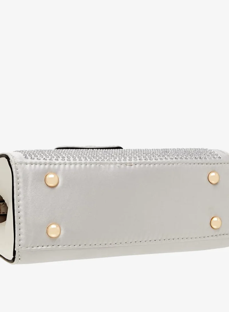 Paprika IVORY Women's Embellished Satchel Bag with Detachable Chain Strap and Flap Closure Ramadan Collection for Women | Best Price UAE