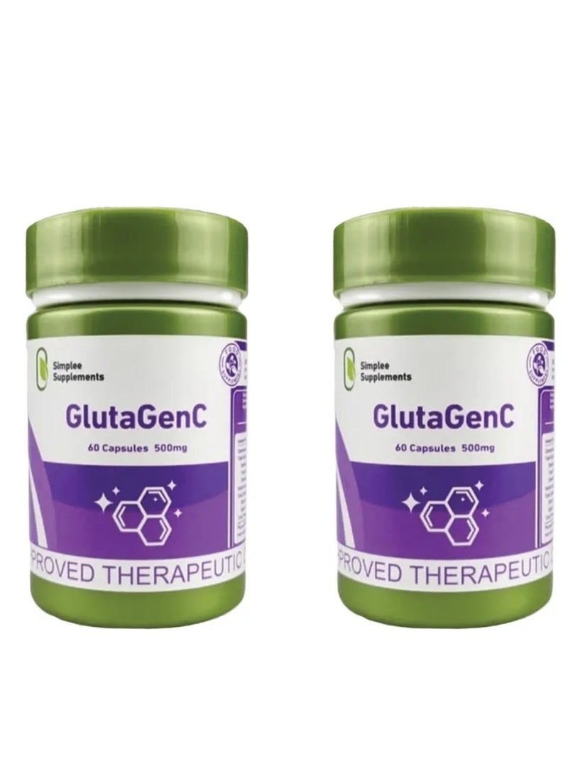 Simplee Supplements GlutaGenC Capsule Supplement 60 Caps Anti-oxidant -2pcs 