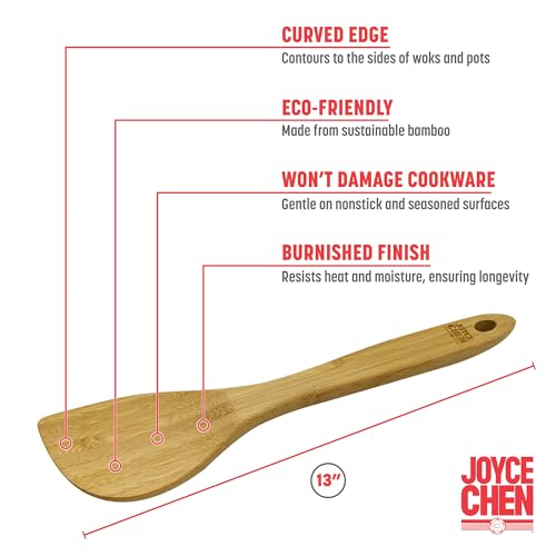Joyce Chen Burnished Bamboo Wok Spatula, 13-Inch - Image 3
