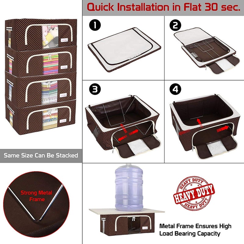 Luxafare Clothes Storage Bag Folding Storage Organizer for Comforters Blankets Bedding Clothing Under Bed Storage Bag - Image 4