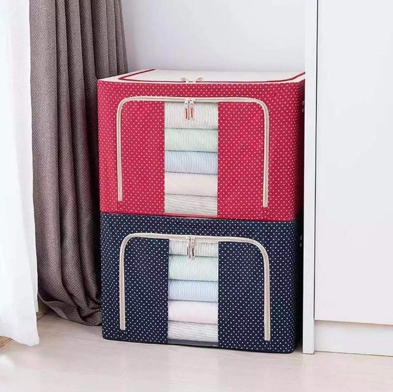Luxafare Clothes Storage Bag Folding Storage Organizer for Comforters Blankets Bedding Clothing Under Bed Storage Bag - Image 2