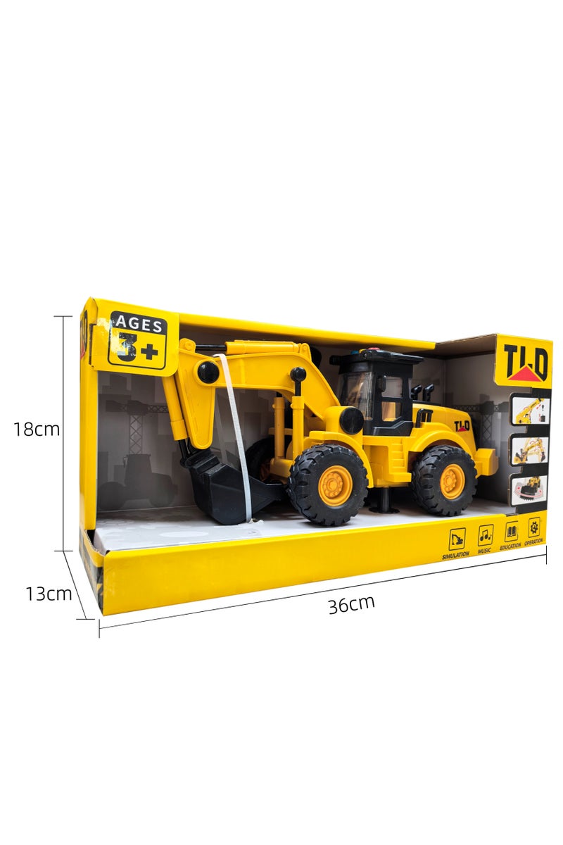 TLD 🚜 Inertia-Powered Wheeled Excavator Toy Truck with Sound – Realistic Construction Vehicle for Kids 3+, Engineering Truck with Movable Arm, Durable ABS, Educational Gift for Boys & Girls 🚧 - Image 1