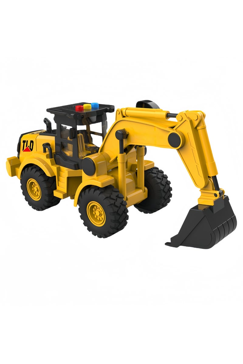 TLD 🚜 Inertia-Powered Wheeled Excavator Toy Truck with Sound – Realistic Construction Vehicle for Kids 3+, Engineering Truck with Movable Arm, Durable ABS, Educational Gift for Boys & Girls 🚧 - Image 2