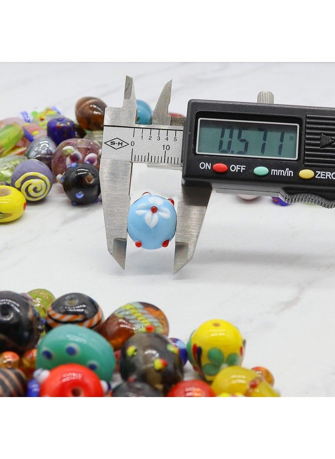 Fun-Weevz - 100 Assorted Glass Beads For Jewelry Making Adults Bulk Glass Beads For Crafts Lampwork Murano Bead Mix For Bracelets And Necklaces Crafting Beads Supplies Kit Large & Small Beads - Image 1