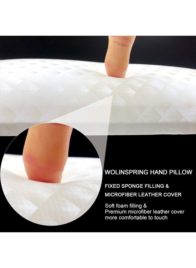 wolinspring Nail Arm Rest, Hand Rest for Nail Microfiber Soft Leather Manicure Nail Rest with Non-Slip, WOLINSPRING Professional Hand Pillow Cushion Table Desk Station for Nail Techs Use (White) - Image 2