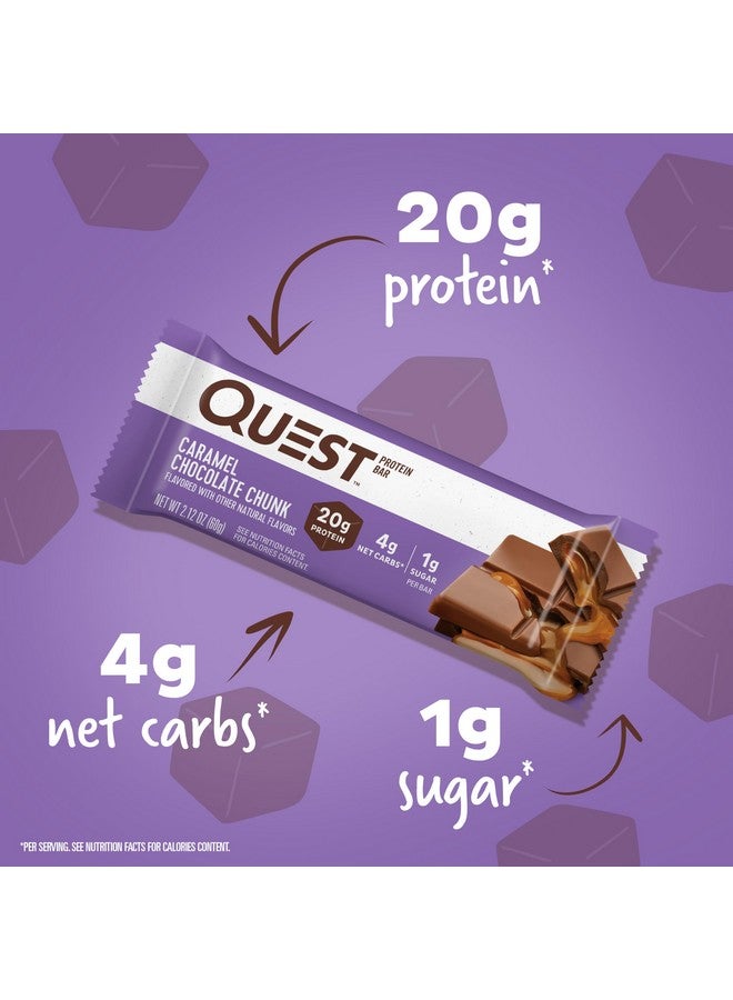 Quest Nutrition Quest Nutrition Caramel Chocolate Chunk Protein Bar, 20g Protein, 1g Sugar, 4g Net Carbs, Gluten Free, Keto Friendly, 12 Count - Image 2
