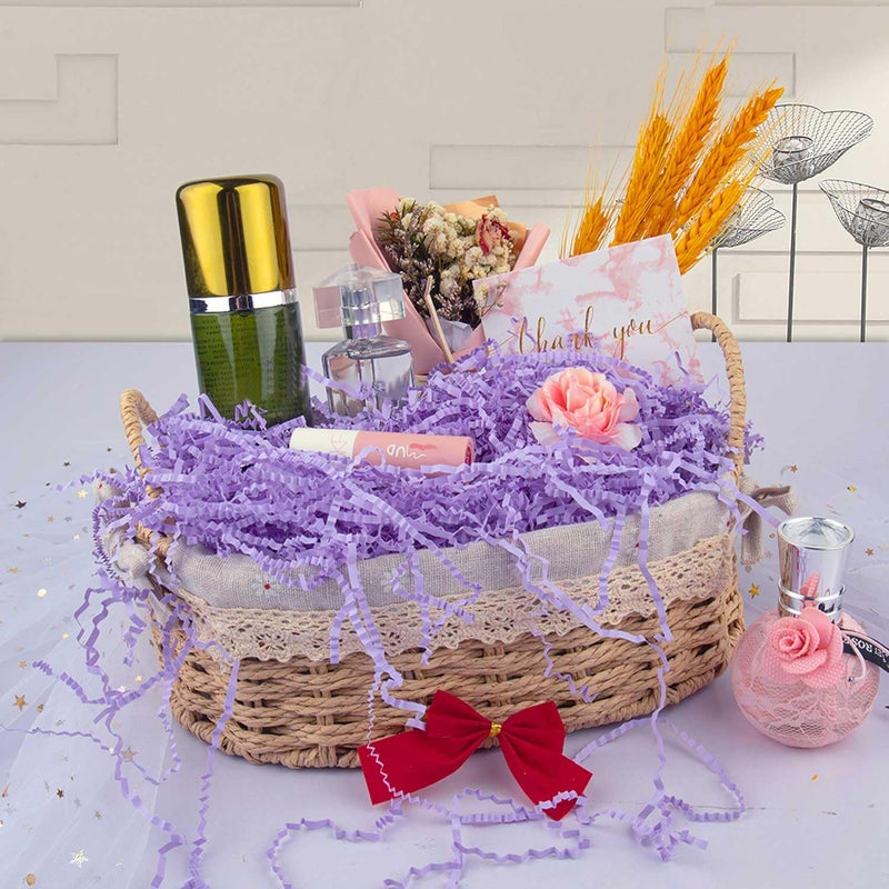 Caleihd Crinkle Cut Paper Grass Cushion Paper Streamer for Christmas Wedding Birthday Bridesmaid Engagement Craft Gift Boxes Bags Filler Decoration 4.5oz Purple - Image 4