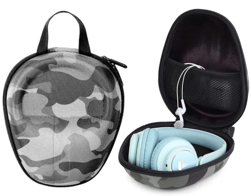 GadgetBite Headphone Carrying EVA Case Earpads Storage Bag Headphone Pouch Portable Anti-Pressure Compatible with Boat 550/Sony WH C510/Flix X1/Sony CH710n/Hyperx Cloud Cases (Army Grey) - Image 1