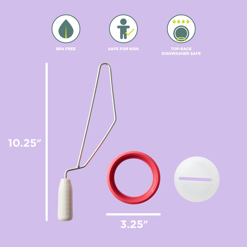 Chef'n Chefâ€™n Natural Peanut Butter Stirrer, Fits Most Mason and Peanut Butter Jars, Red/Stainless - Image 2