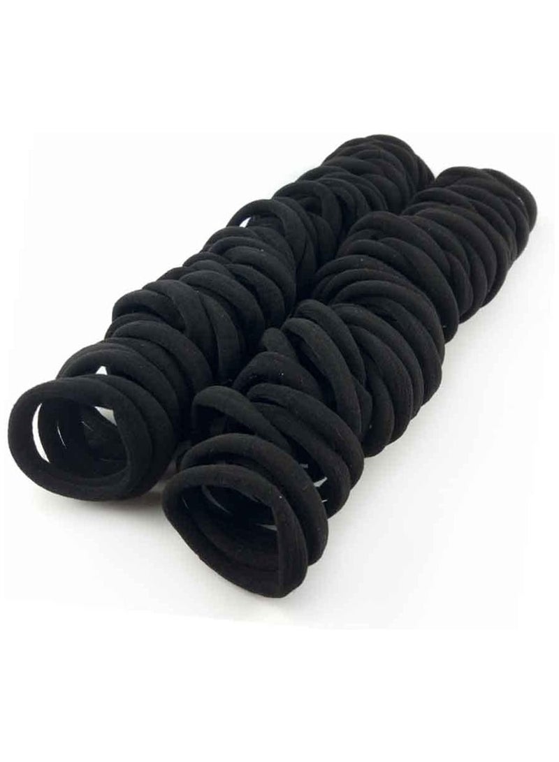 Loquat 100 Thick and Fashionable Black Hair Ties Fit All Ponytails for Your Whole Family - Image 1