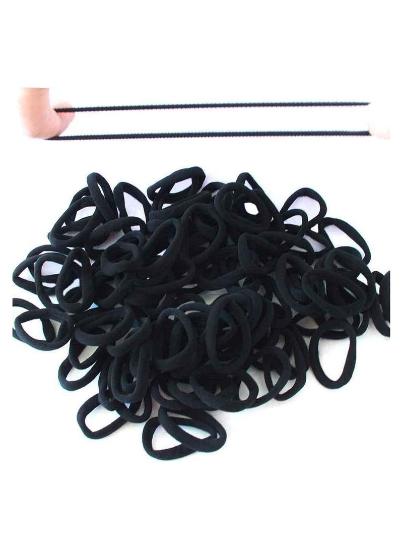 Loquat 100 Thick and Fashionable Black Hair Ties Fit All Ponytails for Your Whole Family - Image 2
