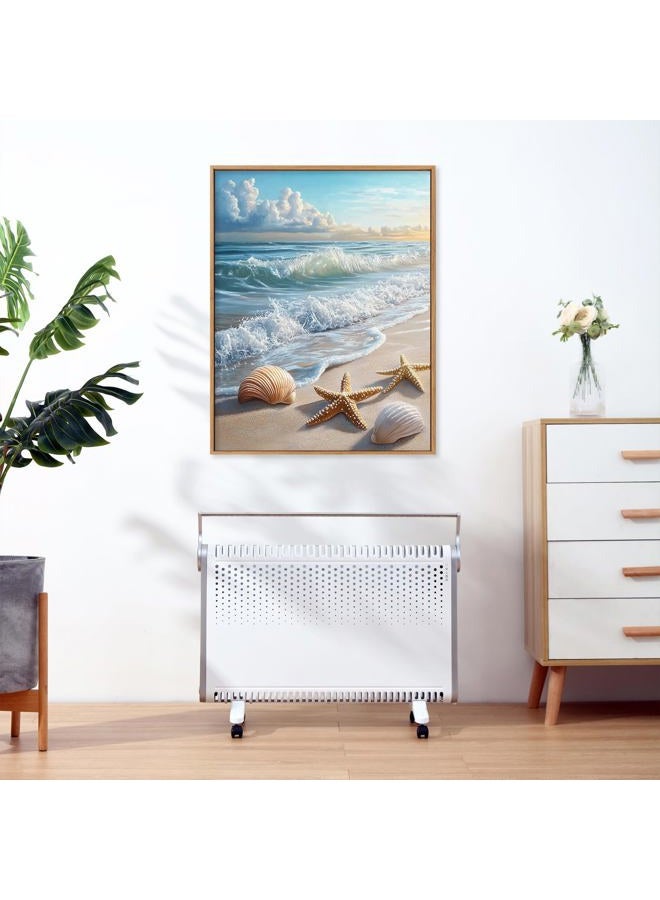 Ycydilirab أطقم فن الماس للبالغين قواقع الشاطئ - 5D رسم الماس للبالغين، مناظر بحرية، رسم جواهر DIY مثالي للاسترخاء وزينة جدران المنزل 12x16 بوصة - Image 3