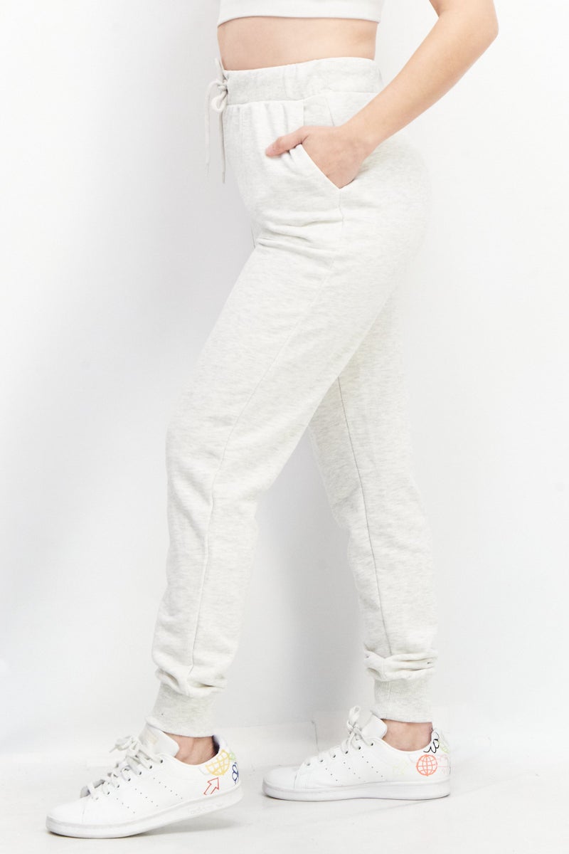 NA-KD Women Regular Fit Heather Sweatpants, Grey - Image 3