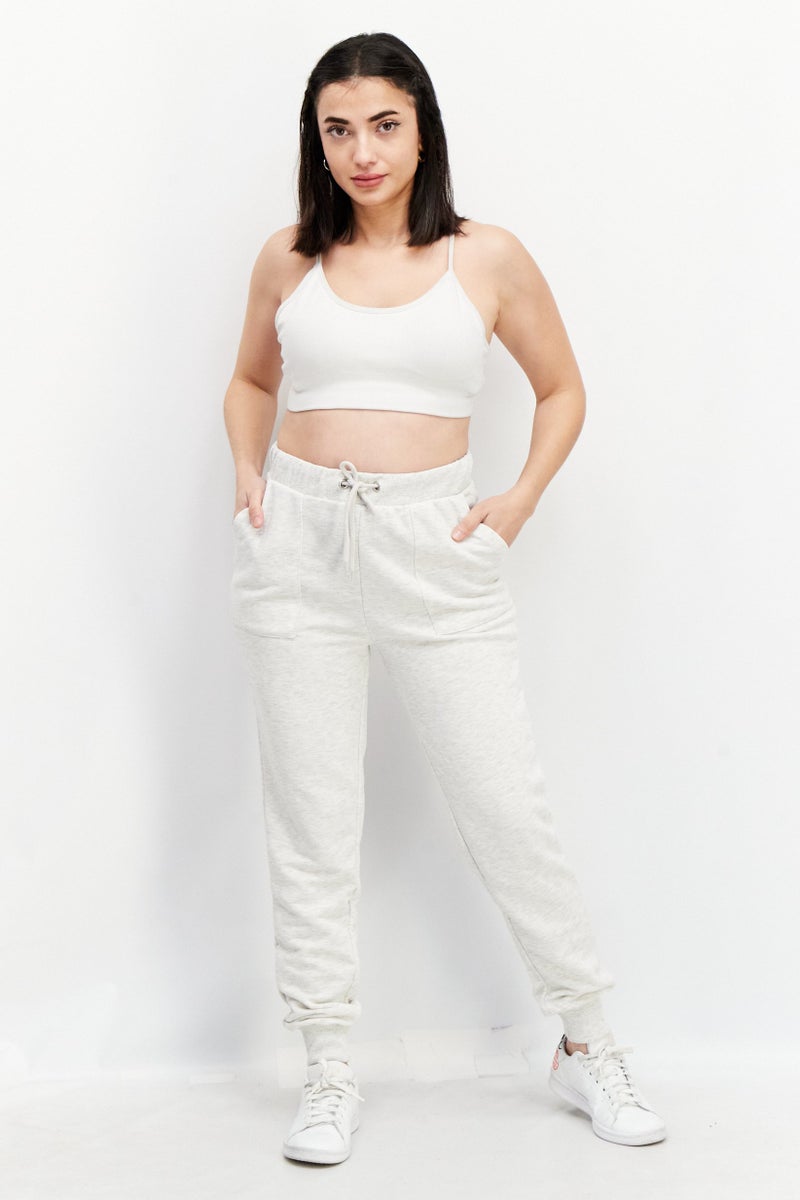 NA-KD Women Regular Fit Heather Sweatpants, Grey - Image 4