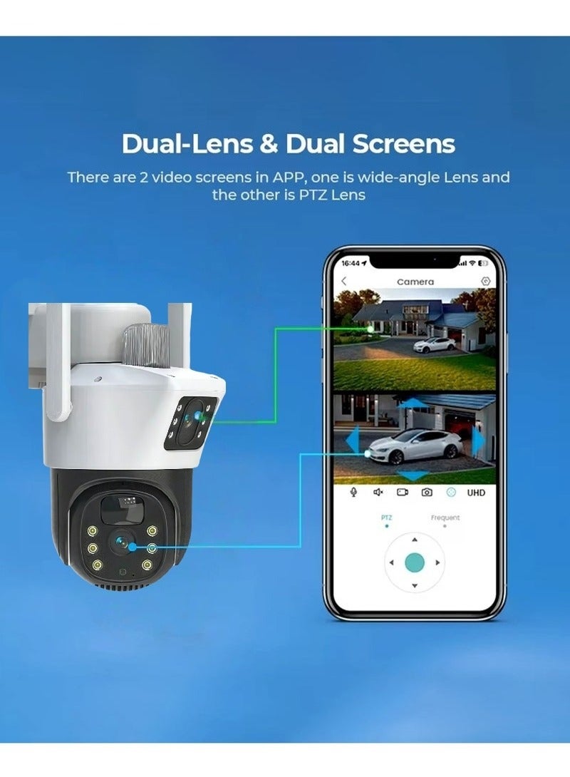 Generic 4K 8MP Solar Camera 4G Sim PTZ Cameras Outdoor Dual Lens IP Camara Solar Panel CCTV Security Built in Battery PIR Cam (With 64GB SD Card)  - Image 3