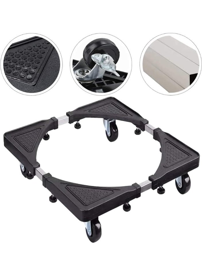 Bukela Adjustable Refrigerator Stand, Movable Base Size Adjustable Washing Machine Base for Dryer Refrigerator Telescopic Furniture Dolly Roller with Swivel Locking Casters (4 Wheels) 40-60cm - Image 2