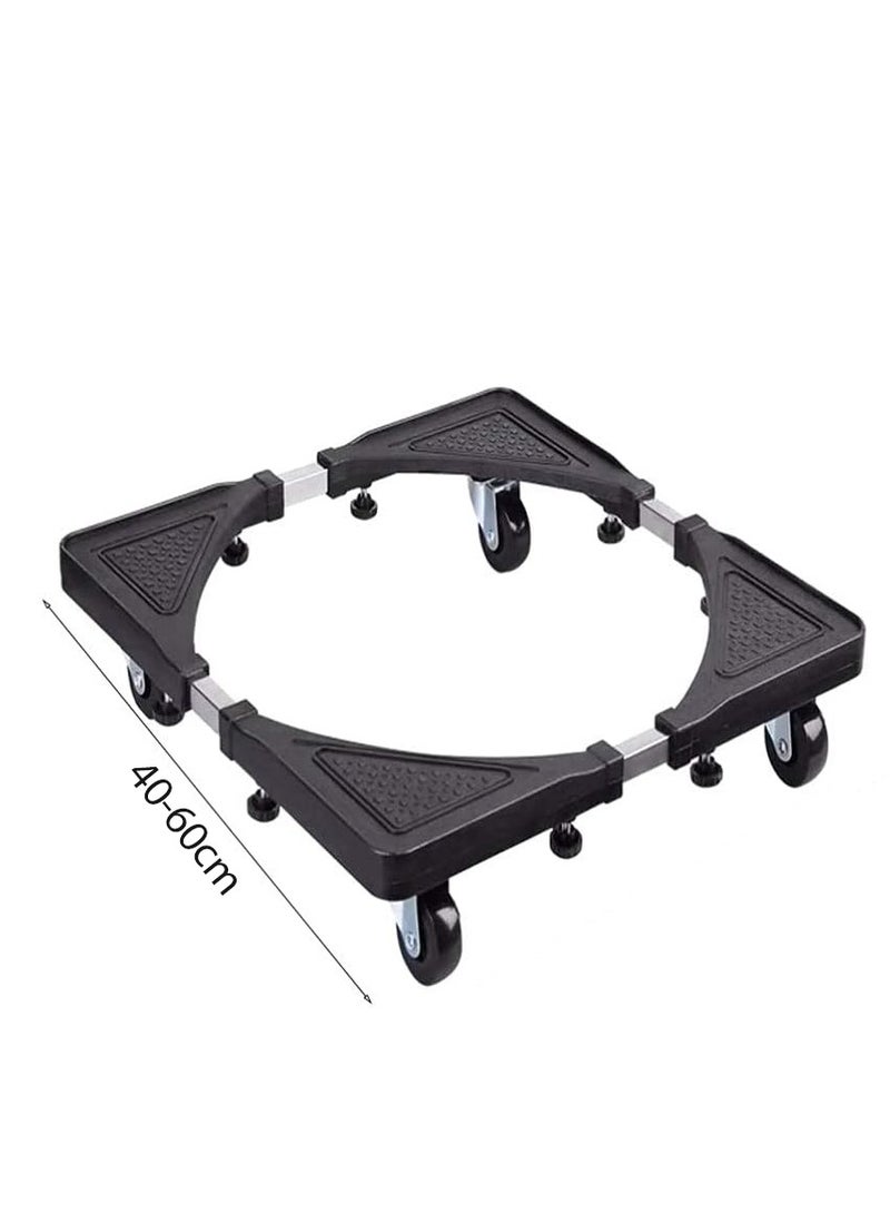 Bukela Adjustable Refrigerator Stand, Movable Base Size Adjustable Washing Machine Base for Dryer Refrigerator Telescopic Furniture Dolly Roller with Swivel Locking Casters (4 Wheels) 40-60cm - Image 3