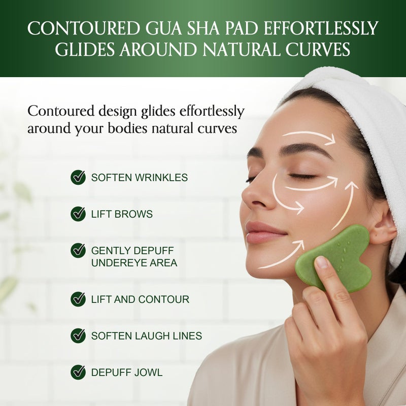 Flexfinity Jade Roller and Gua Sha Set for Face & Body â€“ 4-Piece Authentic Jade Facial Roller Kit with Jade Eye Roller and Gua Sha Facial Tools for Sculpting,Puffiness Reduction, Lymphatic Drainage & Spa Massage - Image 4