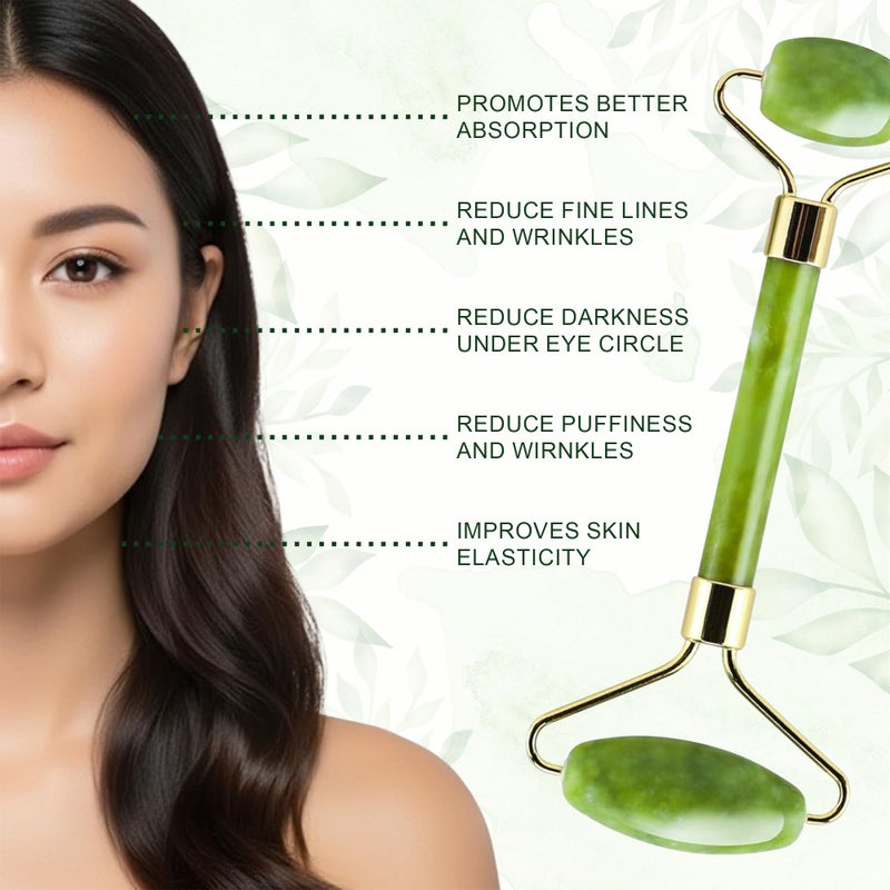 Flexfinity Jade Roller and Gua Sha Set for Face & Body â€“ 4-Piece Authentic Jade Facial Roller Kit with Jade Eye Roller and Gua Sha Facial Tools for Sculpting,Puffiness Reduction, Lymphatic Drainage & Spa Massage - Image 5