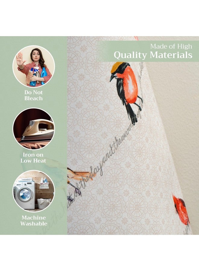 Maison d' Hermine Maison d'Hermine Kitchen Towels Set of 2 100% Cotton 27.50" x 20" Reusable Cloth Tea Dish Towels Absorbent with Hanging Loop for Kitchen, Home, Dining, Cocktail Parties Spring/Summer (Birdies On Wire) - Image 3