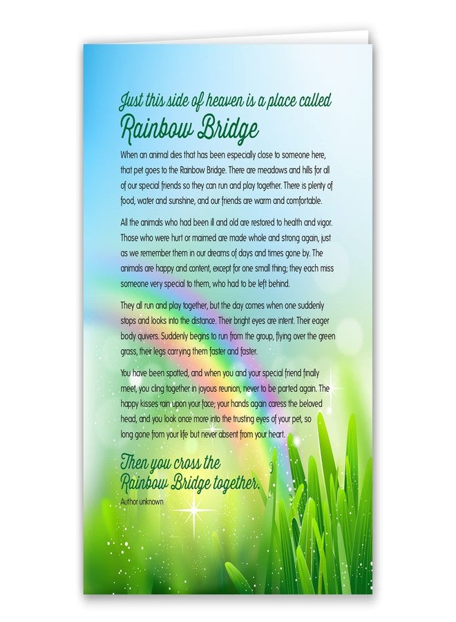 Soapbox Studio Rainbow Bridge Keepsake Pet Sympathy Card for Dog, Cat, Horse or Any Pet Loss, 5"x7" - Image 1