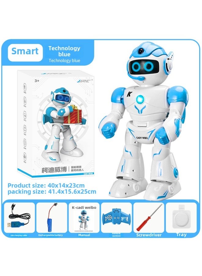 JJRC Smart Robot Mobile Phone Remote Control Follow Robot Dialogue Educational Children Toy Robot Toy-Color:Blue APP Edition - Image 1