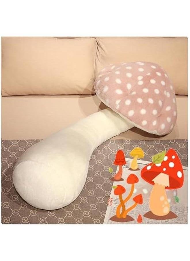 Mushroom Body Pillow, Luxe Plush Pillows, Long Pillow (Pink(31in))  - Image 1