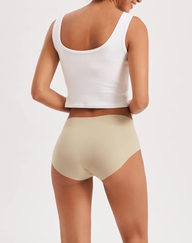 INNERSY Women's Seamless No Show Hipster Panties Invisible Light Underwear 3-Pack(Black/Nude,Medium) - Image 3