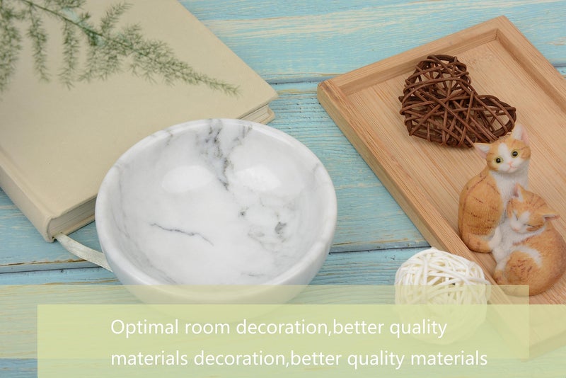 SIPARUI Jewelry Dish,Natural Marble Jewelry Dish,Trinket Tray,Ring Holder,Key Bowl,Unique Jewelry Tray for Home Decoration,Mother's Day,Birthday and Other Holiday Gifts(White Grey) - Image 5
