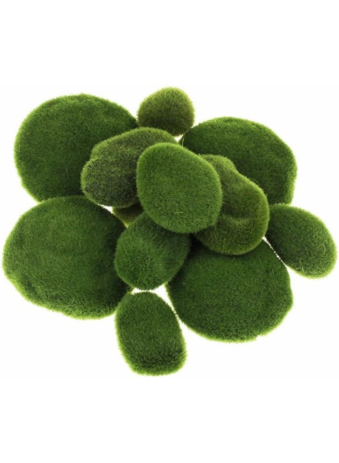 LJY 12 Pieces Assorted Sized Artificial Moss Rocks Decorative Faux Stones for Floral Arrangements Fairy Gardens Terrariums and Crafting - Image 2